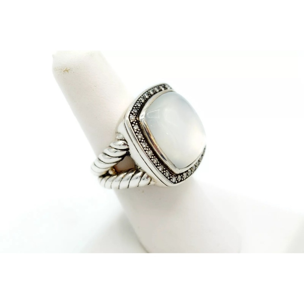 David Yurman size 8 Abalone/diamond ring